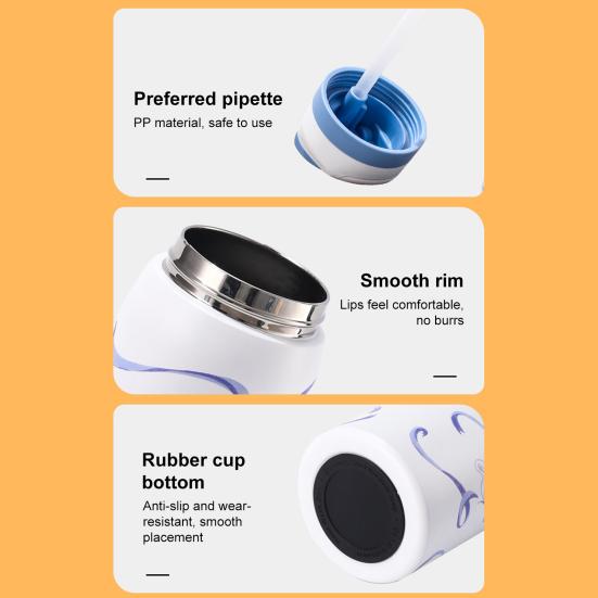 Вакуумный стакан из нержавеющей стали с зажимом для трубочки, с двойной изоляцией, для горячих и холодных напитков