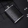 Portable 8oz Hip Flask Leather Covered Leakproof Drinking Water Bottle Mini Stainless Steel Wine Pot Outdoor