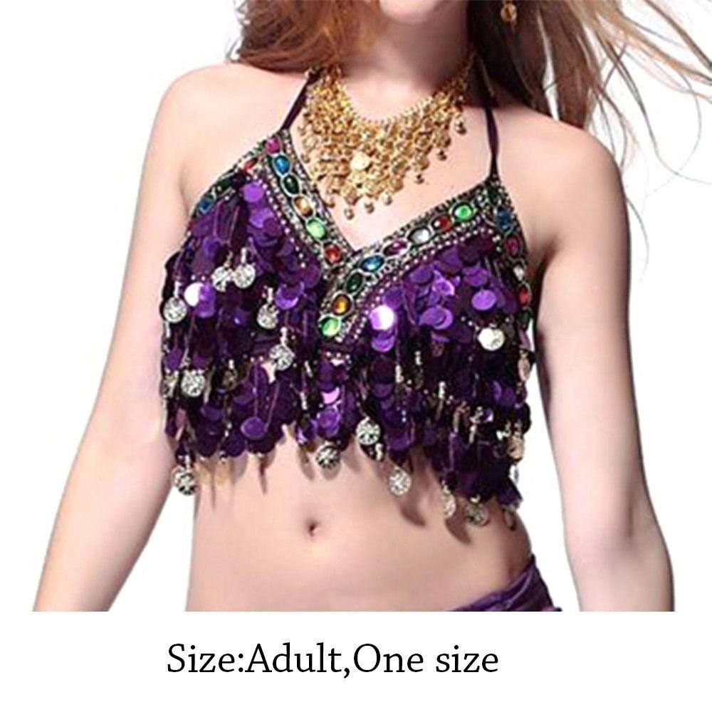 Women Dance Wear Nightclub Tassel Belly Dance Bra Halter Bra Show Costumes Performance Top