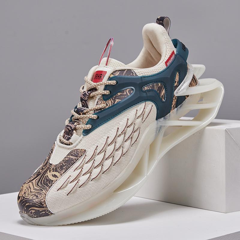 Fashion New Men's Casual Sports Shoes Fly Woven Mesh Breathable TPU Hollow Sole Wear-resistant Anti-slip Tennis Basketball Sports Shoes