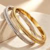 Titanium steel bracelet, starry sky bracelet, simple single-row diamond cylindrical bracelet for women, stainless steel couple's jewelry