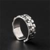 Personality Geometric Block Pattern Ring For Men Jewelry Open Size Trendy 925 Sterling Silver Ring Male Index Finger Accessories