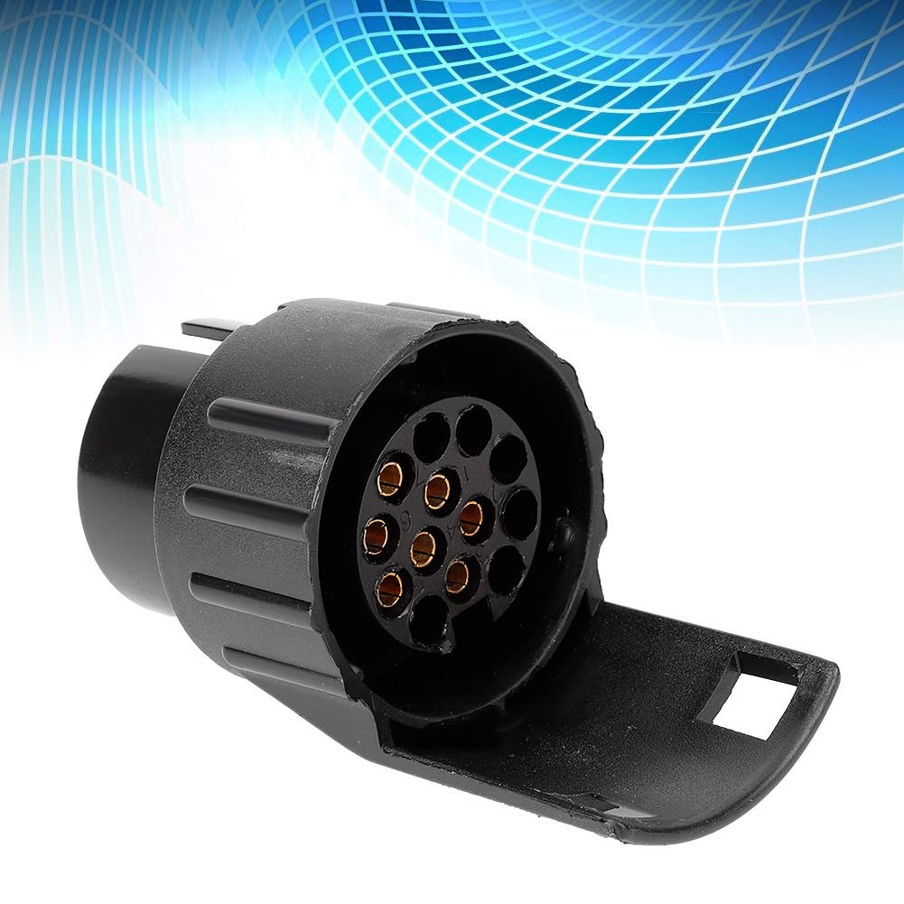 Duokon ABS 7 to 13 Pin Trailer Truck Caravan Tow Socket Plug Converter Adapter (Black)