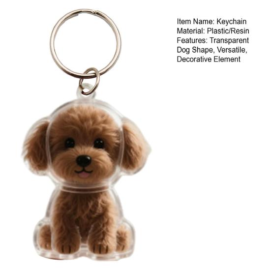 Keychain Pet Style Collect Pet Hair Transparent Pendant Keyring Bag Pendant Key