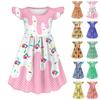 Платья с рукавами для девочек-малышек, платья с принтом, праздничные школьные платья, одежда для девочек