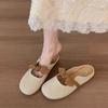 Soft-soled Bag Head Slippers Women's Lazy Shoes 2025 Summer New Popular Bow One-pedal Half-support Single Shoes