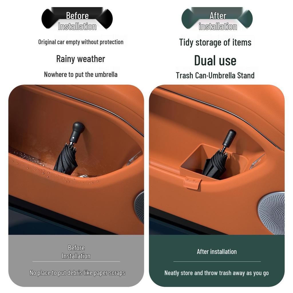 Compatible with AITO New M7/M8/M9: Silicone Car Trash Can & Door Umbrella Holder.