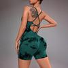 Seamless Tie-Dye One-Piece Yoga Suit: High-Waist, Hip-Lifting, Back-Detail for Fitness