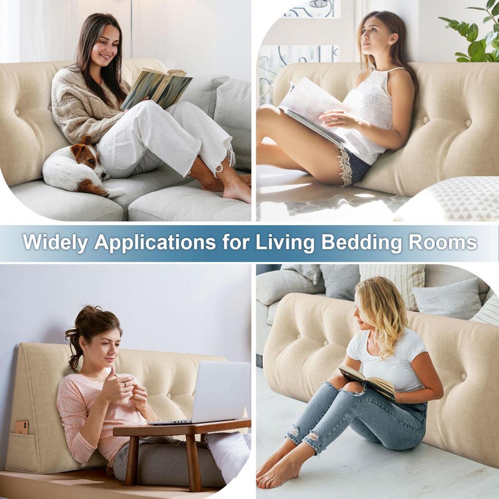 Подушка-клин для изголовья, подушка-валик для изголовья со съемным чехлом, подушки для тахты, двухъярусной кровати для сидения, чтения или работы в постели