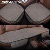 Flax Car Seat Cover Front Rear Linen Fabric Cushion Breathable Protector Mat Pad Universal Auto Interior Styling