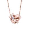 Cinnamoroll Sanrio Cinnamon Mocha Dancing Stone Necklace Open Heart Silver 925 Cubic Zirconia [White Clover] SACI-N056PG