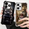 Lion Male Man King Plating Phone Case For Xiaomi Redmi Note 14 15 Pro Plus 13 12 11 11S 11T 10 9S 9 5G Anti-Fall Airabag Cover