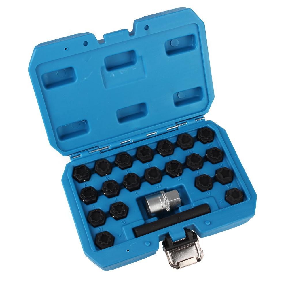 Снятие и установка гнезда для разборки автомобиля, инструмент для блокировки ключа, гнездо для гайки, гайка для замка колеса, гайка для BMW, 22 шт., противоугонная винтовая втулка