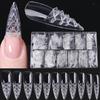 Manicure Glass Fake Nails Set 500pcs/set 3d Nail Art Accessories 3shapes Press On Nails Nail Supplies For Professionals