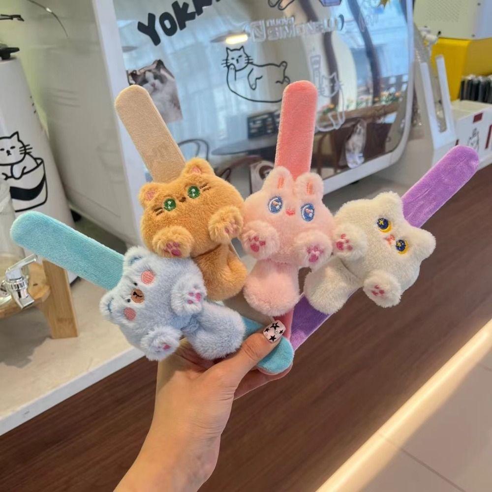 Simulation Plush Doll Slap Bracelet Rabbit Capybara Plush Wrist Band BirthdayGift