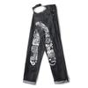 RogueWave Новые Японские Хипстерские Ретро Хип-хоп Модные Джинсы с Принтом Уличный Стиль Повседневные Зауженные Прямые Вышивка Y2k Принт Отстрочка Брюки