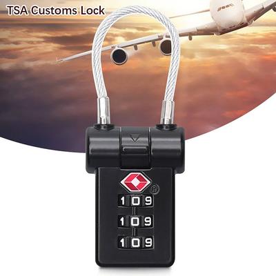 TSA007 Таможенный замок для ручной клади, багажа, чемодана, рюкзака, кодовый замок, навесной замок со стальным тросом