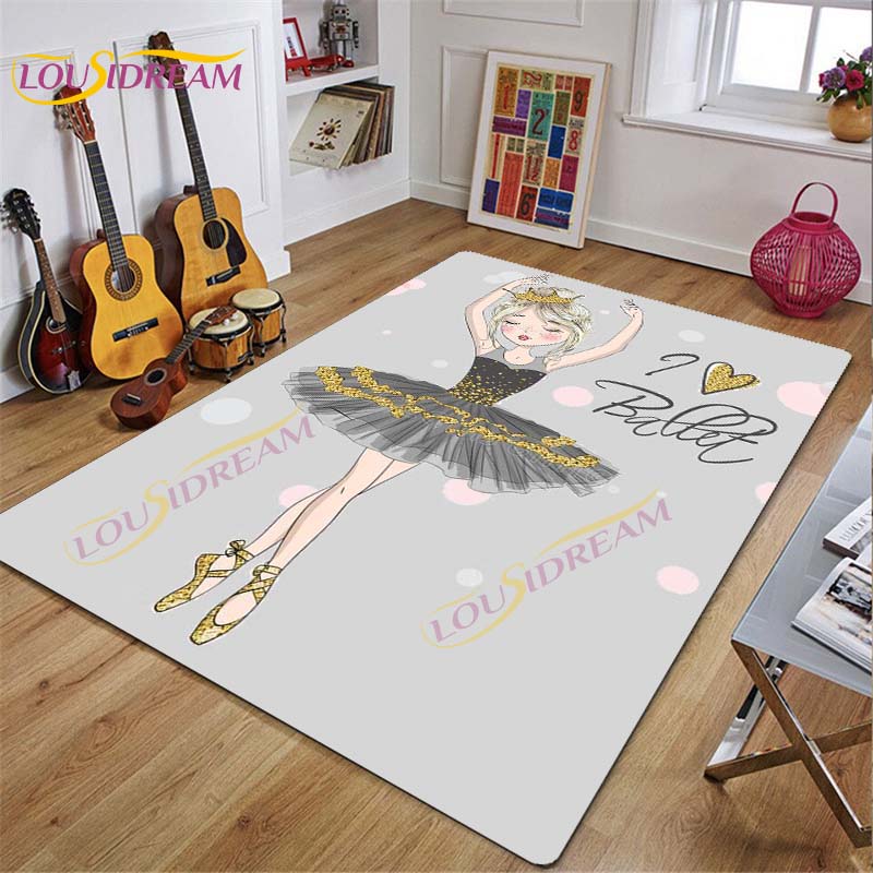 Ковер для балерины, ковер с рисунком балерины для девочек, розовые коврики для гостиной, спальни, декор для детской комнаты, декор для детской, подарок