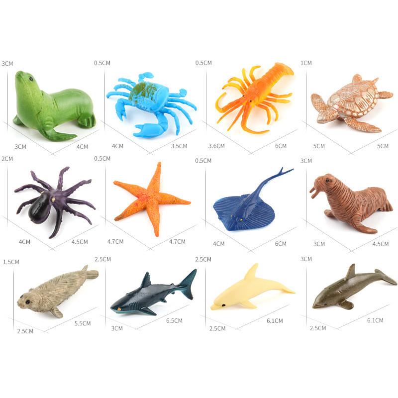 Realistic Ocean Creatures 12 Piece Set Pvc Marine Animal Models For Imaginative Play