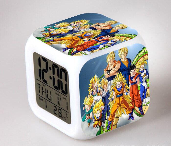 Аниме Dragon Ball Цифровые часы Сон Гоку Гохан Веджета Маджин Буу Броли Бульма Тракс Будильник Фигурка Детские Светящиеся Игрушки Кукла