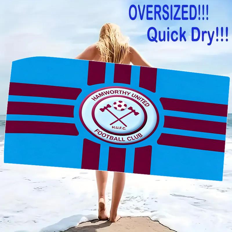Hamworthy United F.C Print Beach Towel, Large Soft Quick Dry Towel for Beach Camping Swimming