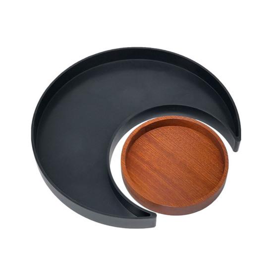 2 шт. Подставка для хранения украшений в виде солнца и луны, многоцелевой деревянный поднос для украшений, декоративная тарелка для безделушек, аккуратный органайзер для стола