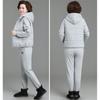 Women's Winter Thickened Leisure Suit Hooded Long-sleeved Sleeveless Vest + Warm Pants Two-piece Set