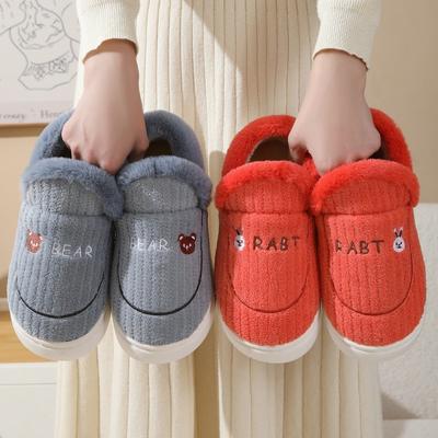 Новые толстые хлопковые туфли на каблуках для пар. Товары для дома. Толстая подошва для тепла. Зимние плюшевые хлопковые туфли.