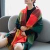 Thickened Warm Imitation Cashmere Large Plaid Scarf Women's Winter Shawl Stylish Neck Scarf
