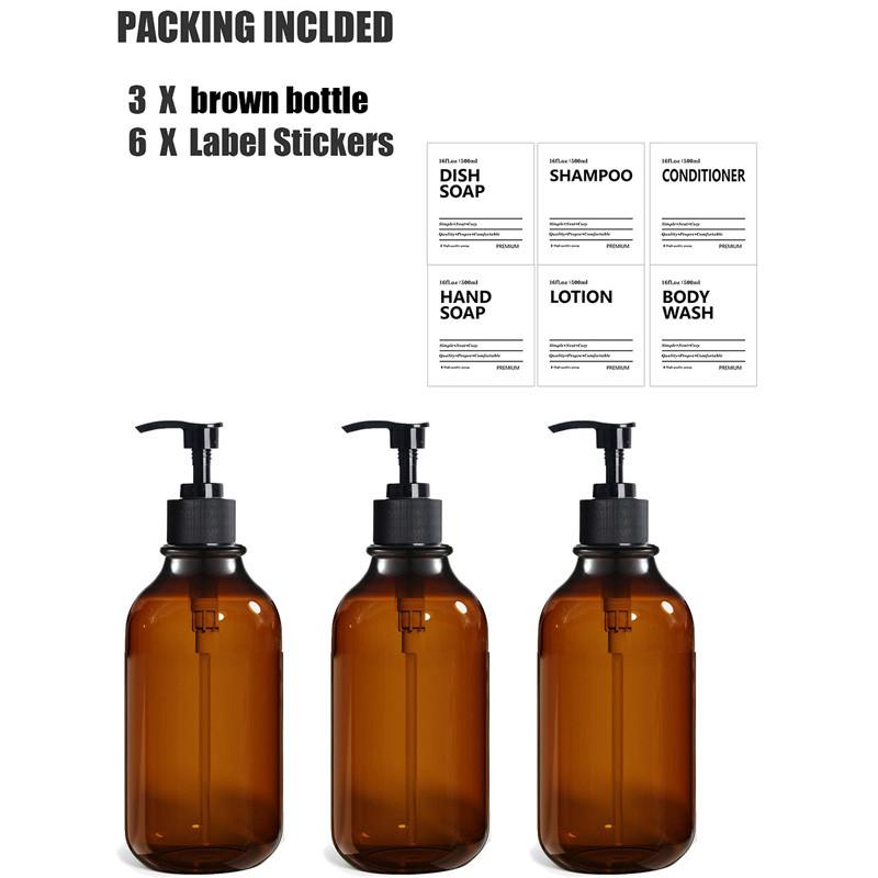 500 мл дозатор для жидкого мыла многоразовый пустой шампунь кондиционер гель для душа контейнер с этикеткой/стойка/поднос для ванной комнаты кухни