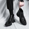 2024 Итальянский стиль уличная одежда повседневная платформа толстая подошва кожаные туфли мужская мода винтаж высокий верх платье свадебные кожаные туфли
