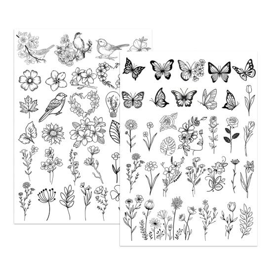 Yousheng 2 листа водорастворимого стабилизатора для вышивки DIY Stick Stitch бумага для вышивки с предварительно напечатанными цветами, листьями, животными, узорами, подарок для влюбленных