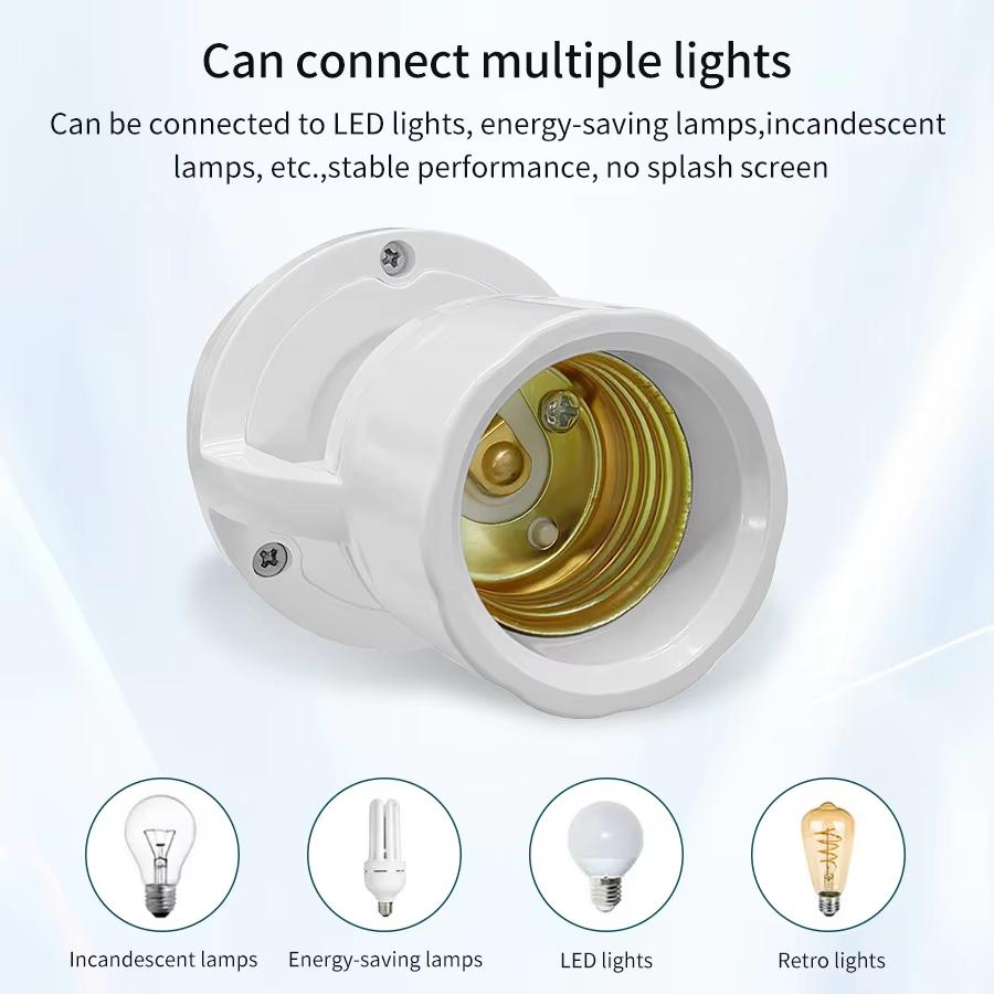 PIR Motion Sensor E27 Light Socket Adapter 85-265V Smart Infrared Bulb Holder Auto ON/OFF Delay Switch for Home Garage Stair