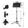Portable Metal Music Stand Detachable Musical Instruments for Piano Violin Guitar Sheet Music Black