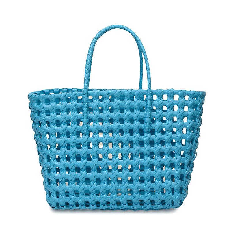New Hollow Woven Bag Handbag Vegetable Basket Vacation Leisure Beach Bag Handbag Shopping Bath Basket