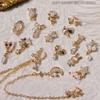 Pearl Opal Charms Nail Art Decorations Nail Rhinestones Crystal Pendant Chain Nail Art Jewelry