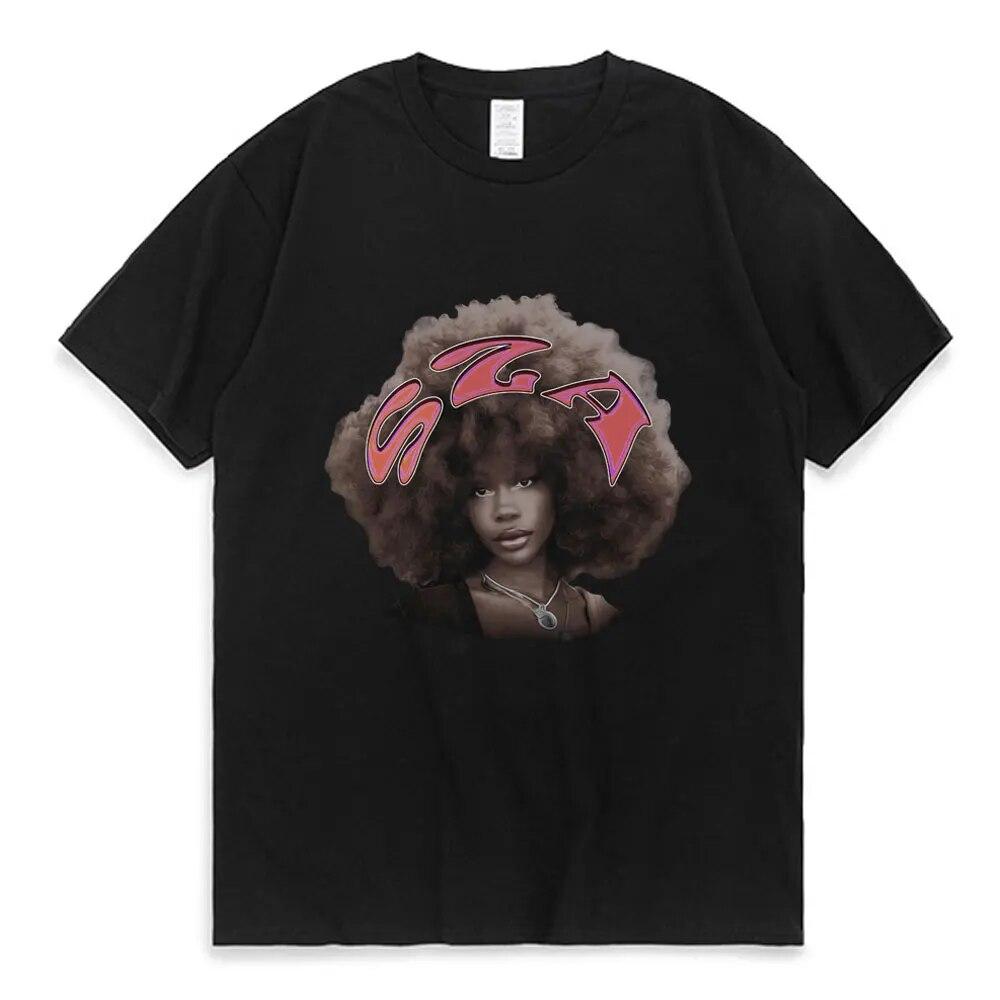 SZA SOS American Singer T Shirt Retro Style Graph Print T-shirt Unisex Women Hip Hop Oversized Harajuku Tee Short Sleeve Streetwear