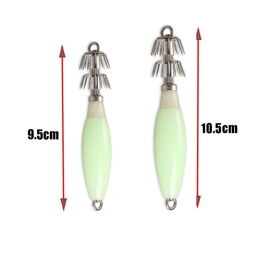 1/5PCS Noctilucent Jigs Luminous Squid Hook Wood Shrimp Lures Fishing Tackle Octopus Bait