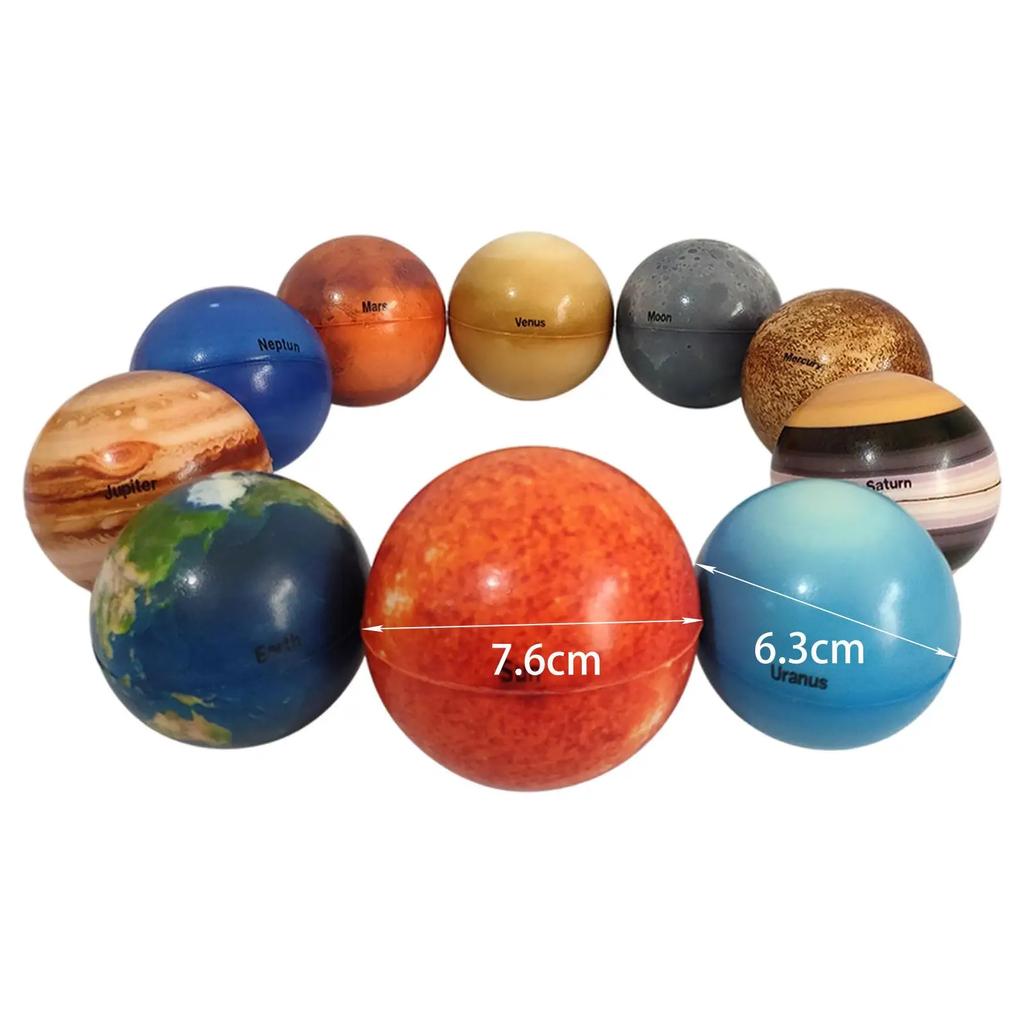 Ball Puzzle Toys Solar System Education Science Decompression Squeeze Teaching Aid Model Children Eight Planets Sponge Bouncy