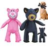 2 Pcs Unbreakable Bear Dog Toy for Aggressive Chewers Indestructible Stuffed Bear Pet Toy Interactive Squeaky Toy for Large Dogs