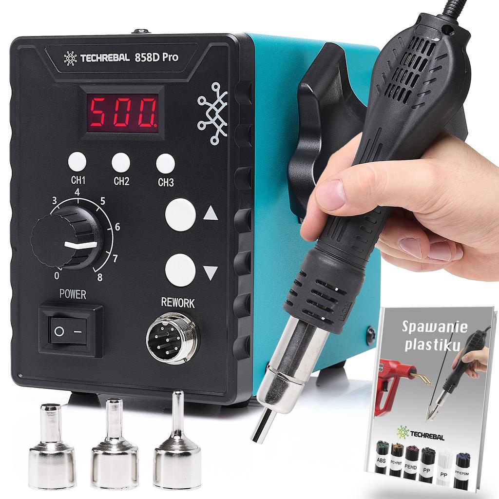 Stacja Lutownicza Techrebal 858D + Dysza + Mata 30X20