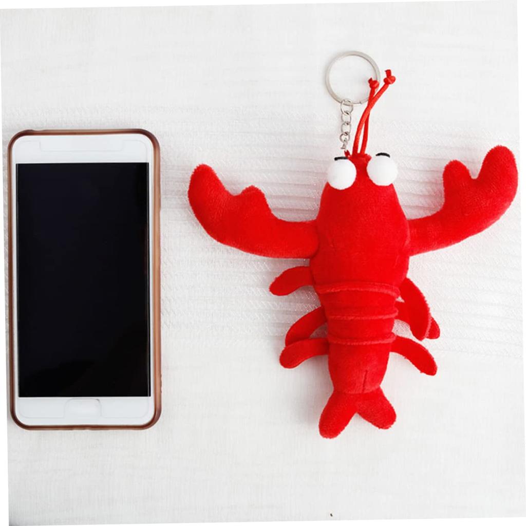 EXCEART Кулон Рак Клешня Плюшевая Игрушка Крабовая Брелок Милая Игрушка Краб Съедобный Аксессуар Хвост Лобстера Брелок для Сумки Образец Еды 5 Штук