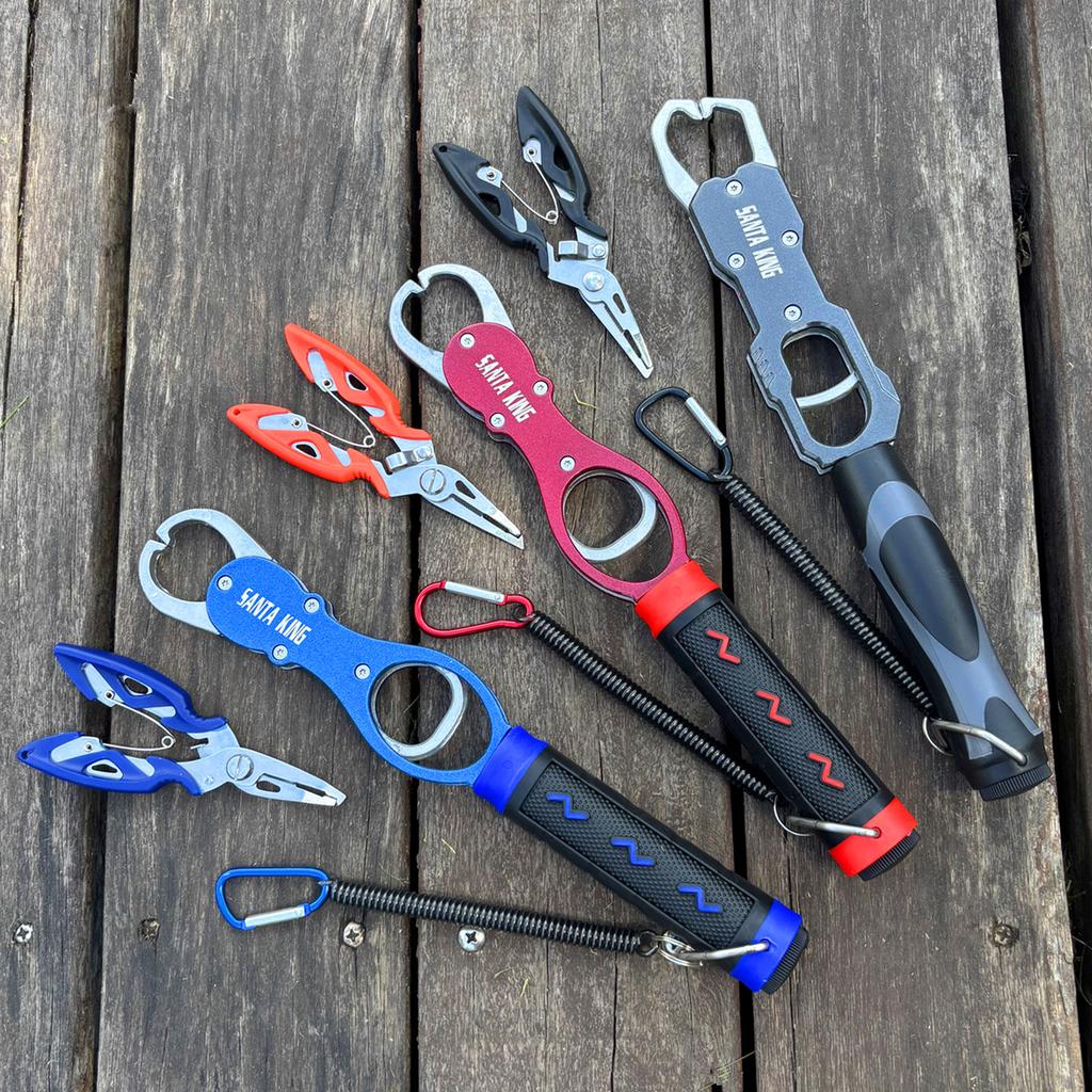 Fish Grip and Fishing Pliers Kit -Cutter Plier Scissor Fish Gripper Plier Set Nipper Pincer Snip Fishing Lure Lipgrip Accessory
