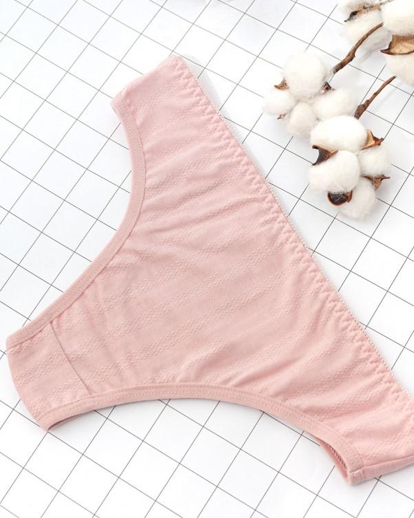 ISSA Plus Textured Cotton Bikini Bottom