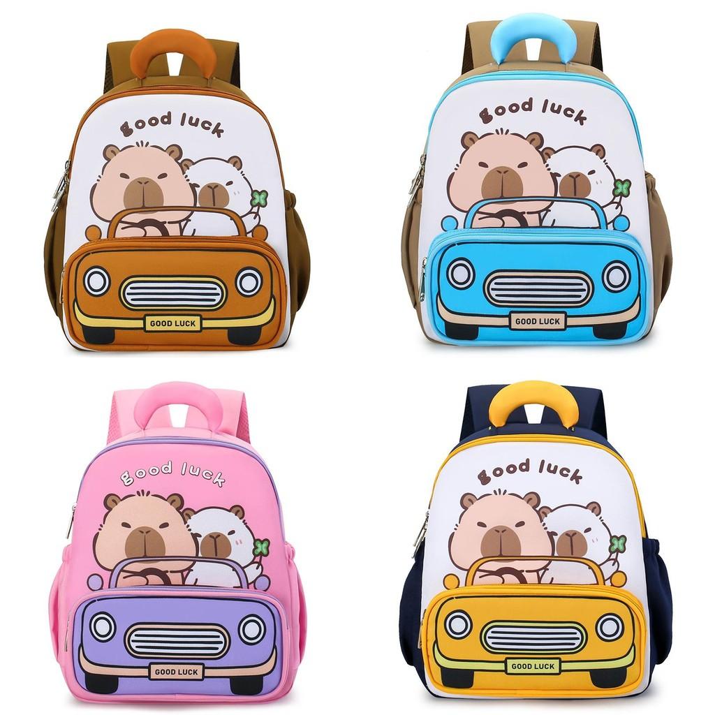 Adorable Toddler School Bag With Cartoon Capybara Pattern And Airflow Design For Kindergarten