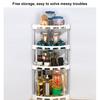 1 Set Kitchen Storage Shelf Stainless Steel Kitchen Corner Storage Organizer Detachable Shelf Home Supply