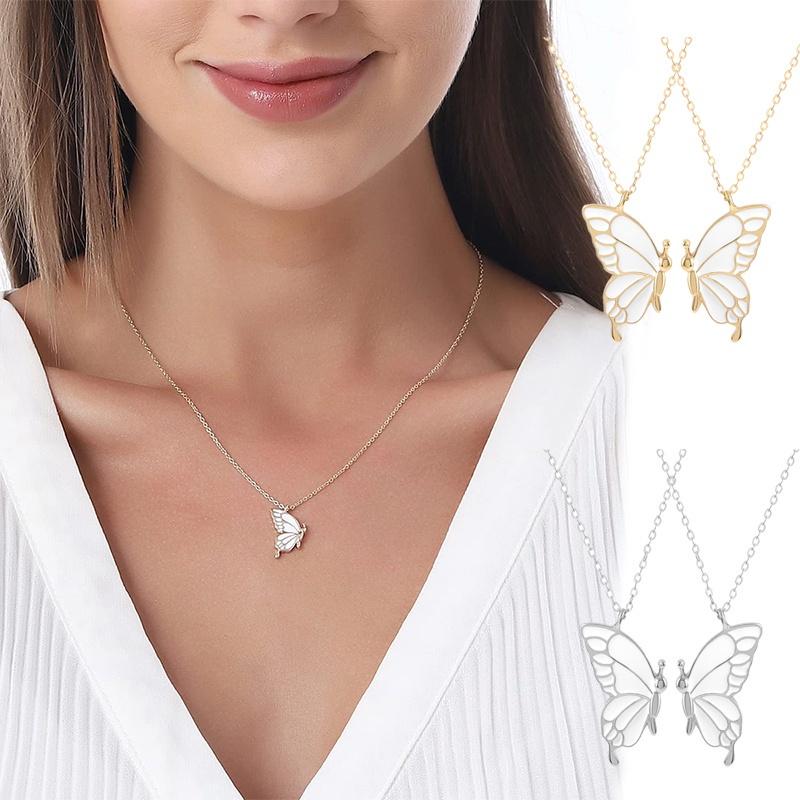 Fashion Korean Butterfly Pendant Vintage Charm Chain Pendant Necklaces Women Wedding Party Jewelry Accessories