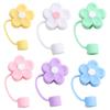 Soft Silicone Straw Covers Dust-Proof Flower Straw Toppers Creative Drinking Dust Cap  for Tumblers