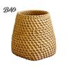 Office Desk Organizer Faux Rattan Pen Holder, Woven Style Makeup Brush Boho Resin Holder Desktop Organizer, Multi-functional Pencil Cup for Home