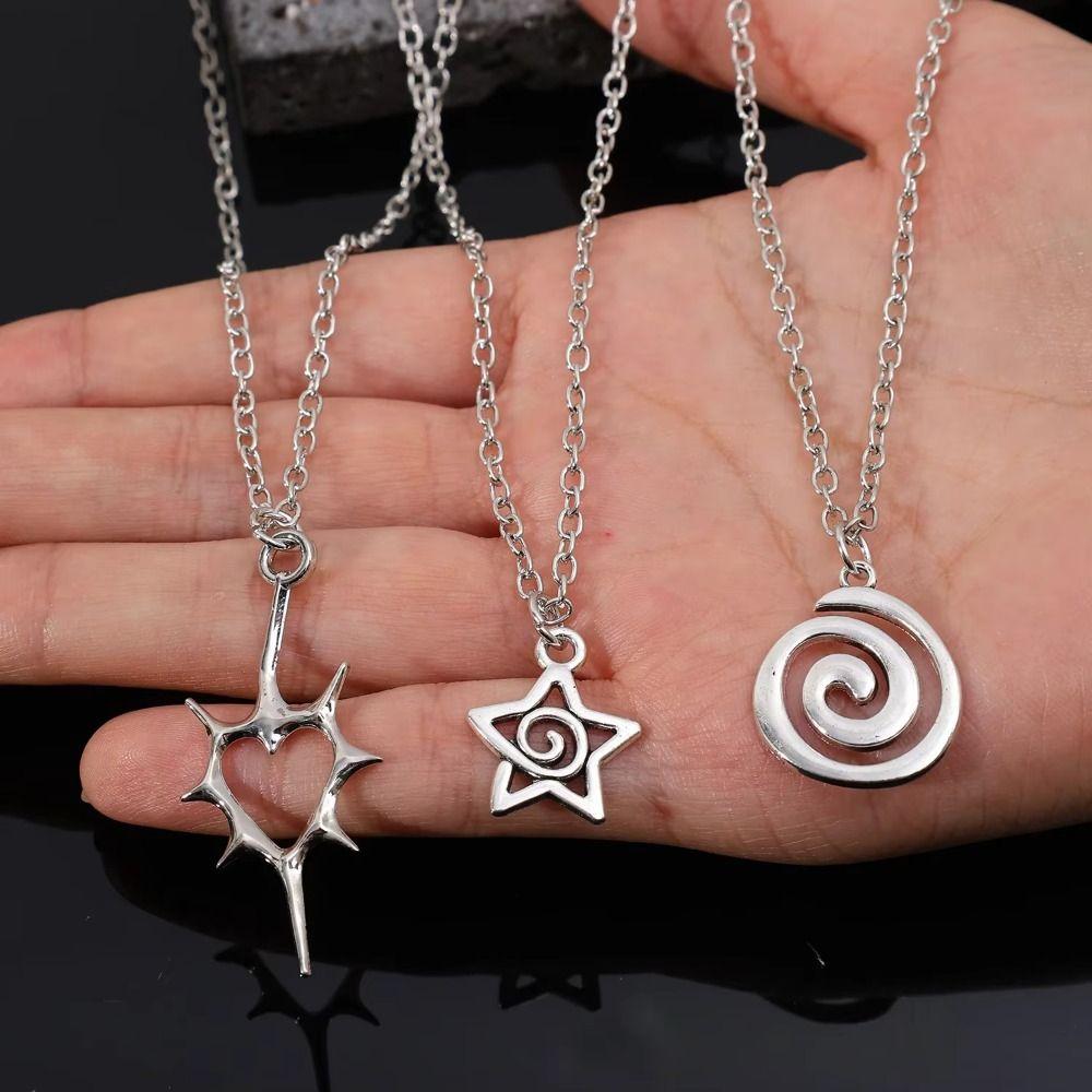 Gothic Charm Heart Teeth Pendant Silver Color Punk Necklace Sweet Cool Y2K Necklace Women Men